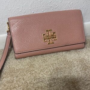 Tory Burch Dusty Rose Leather Wristlet